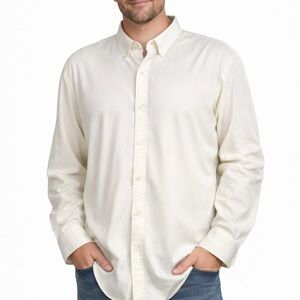 Tommy Bahama Island Soft Ivory Button Down Shirt‎ Men’s XXL Long Sleeve
